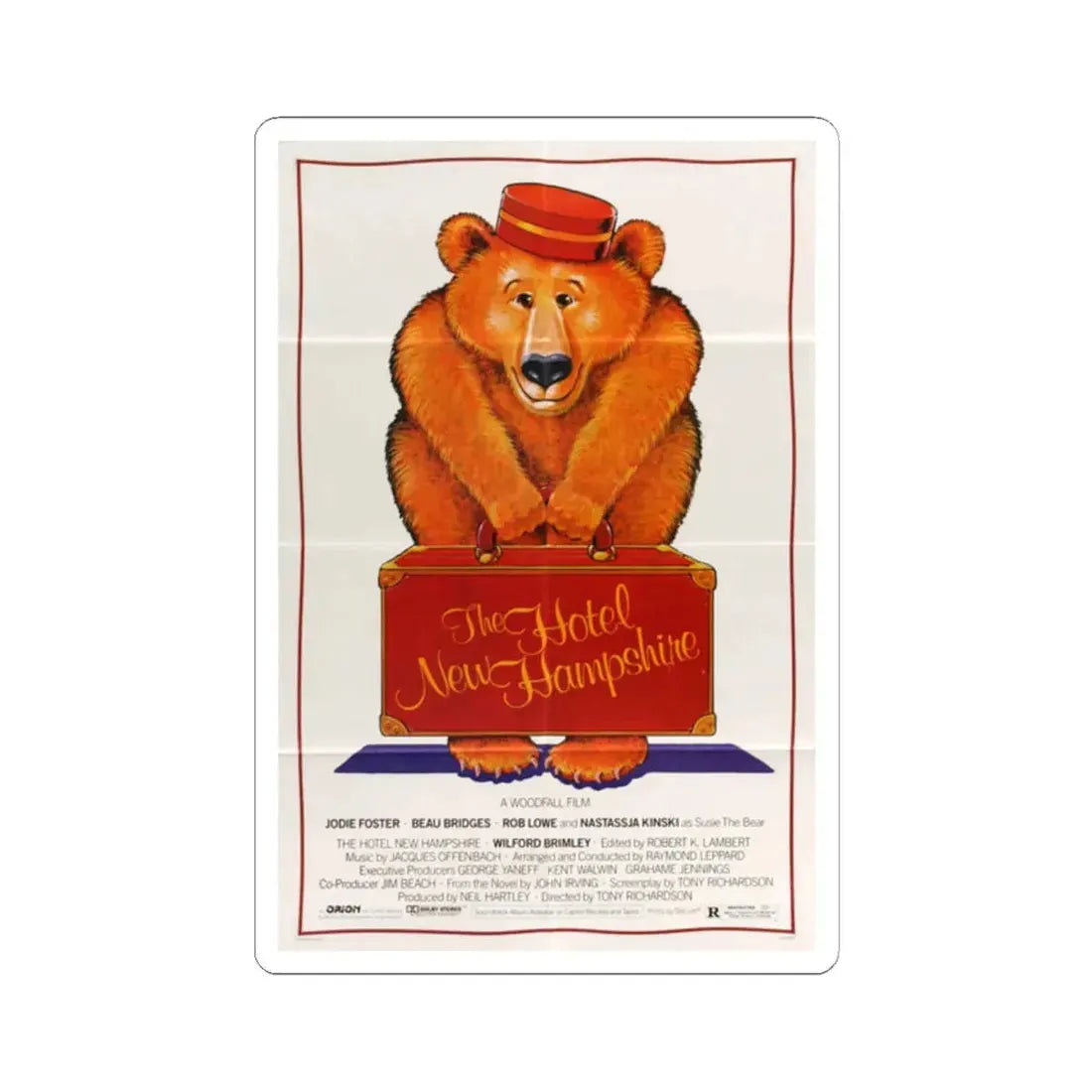 The Hotel New Hampshire 1984 Movie Poster - STICKER Vinyl Kiss-Cut Decal 2 Inch White - The Sticker Space