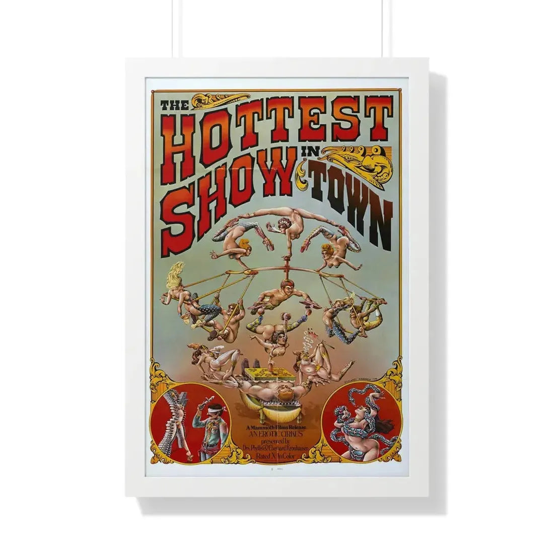 THE HOTTEST SHOW IN TOWN 1974 - Framed Movie Poster 20" x 30" White - The Sticker Space