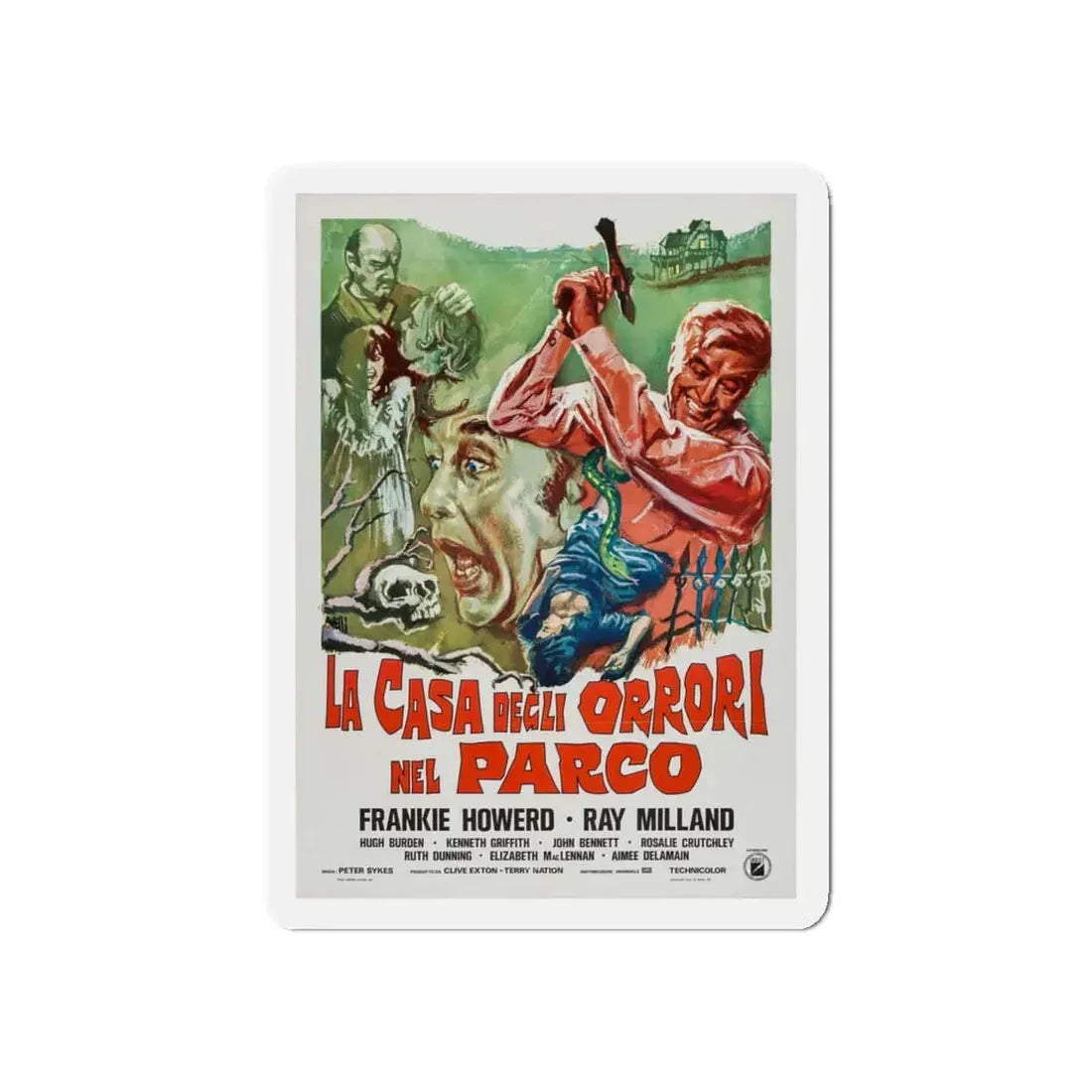 THE HOUSE IN NIGHTMARE PARK (ITALIAN) 1973 Movie Poster - Refrigerator Magnet 3 Inch Die-Cut - The Sticker Space