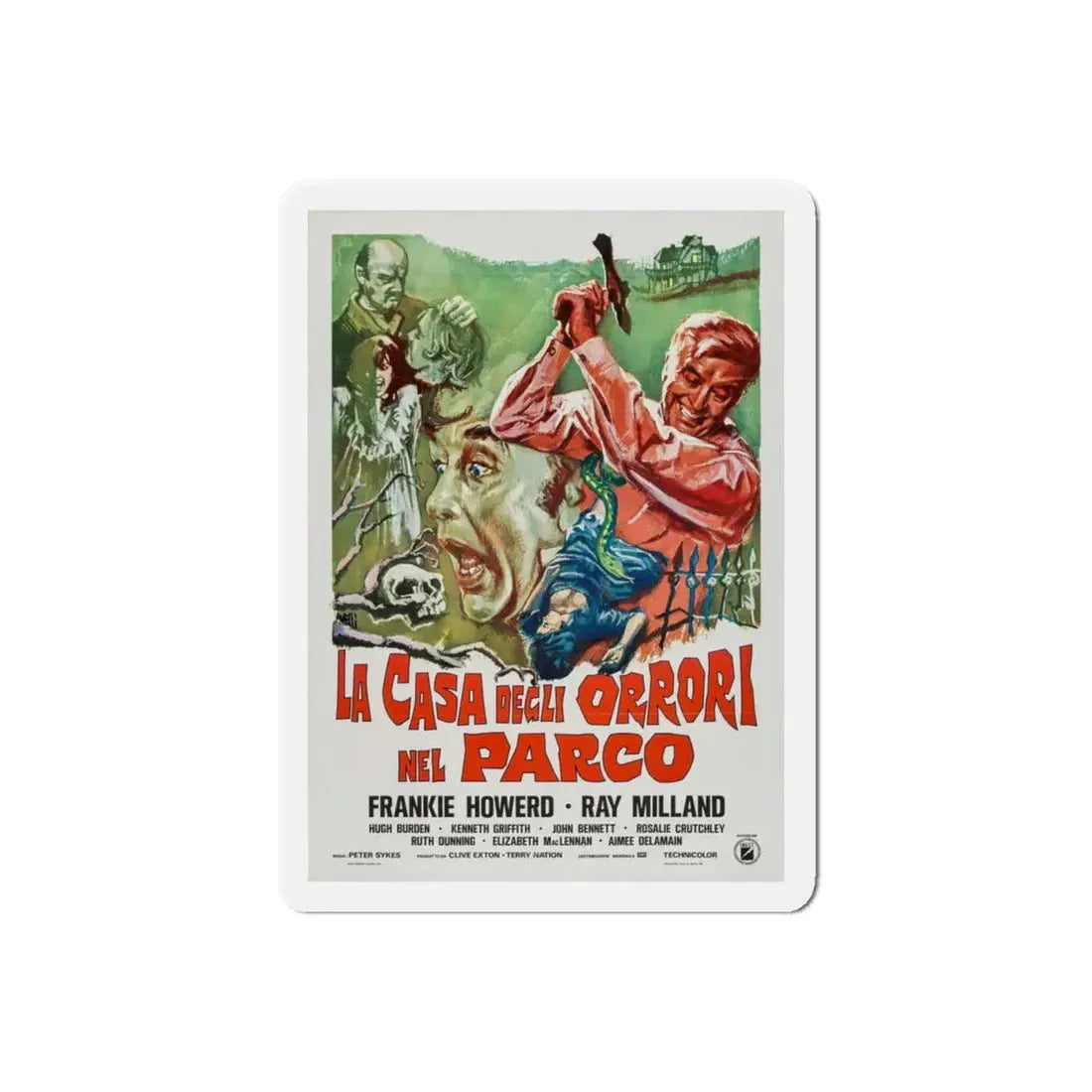 THE HOUSE IN NIGHTMARE PARK (ITALIAN) 1973 Movie Poster - Refrigerator Magnet 6 Inch Die-Cut - The Sticker Space