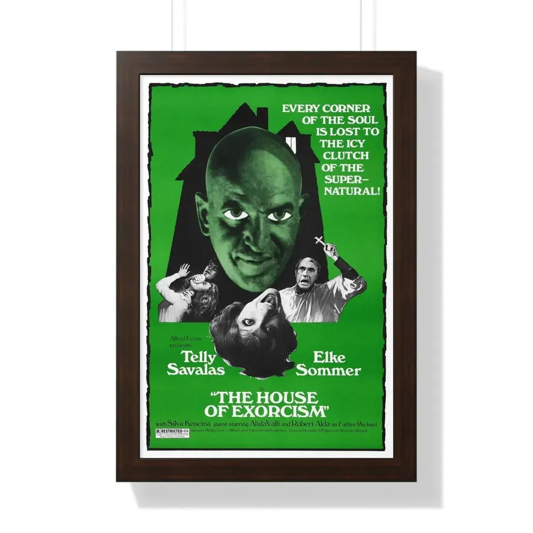 THE HOUSE OF EXORCISM (LISA AND THE DEVIL) 1974 - Framed Movie Poster 16″ x 24″ Walnut - The Sticker Space