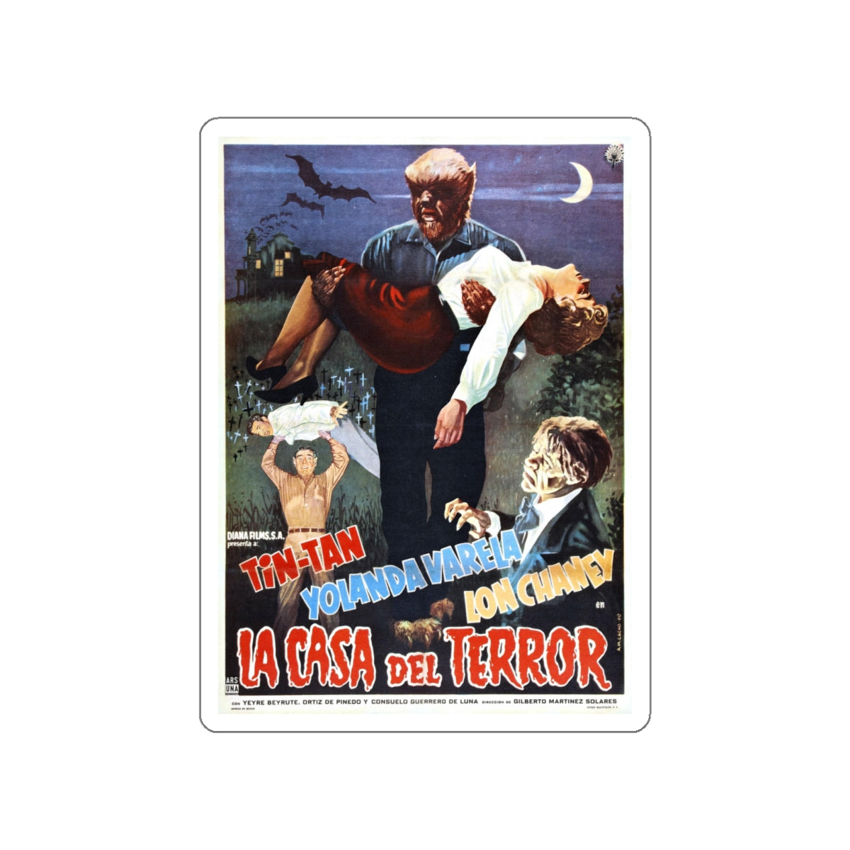 THE HOUSE OF TERROR 1960 Movie Poster STICKER Vinyl Die-Cut Decal-White-The Sticker Space