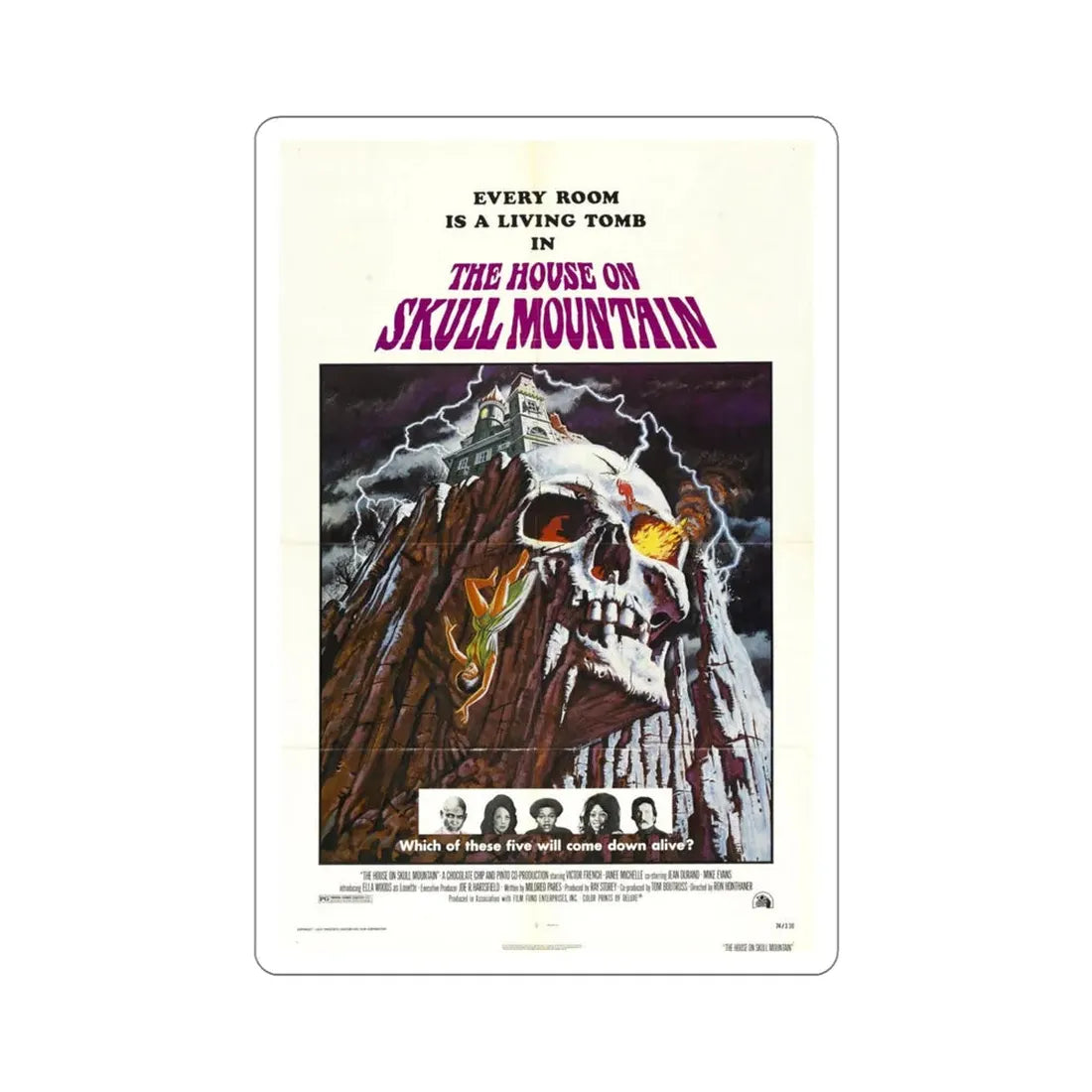 The House on Skull Mountain 1974 Movie Poster STICKER Vinyl Die-Cut Decal 4 Inch - The Sticker Space