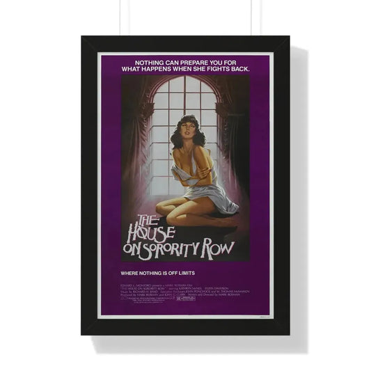 THE HOUSE ON SORORITY ROW 1982 - Framed Movie Poster 16″ x 24″ Black - The Sticker Space