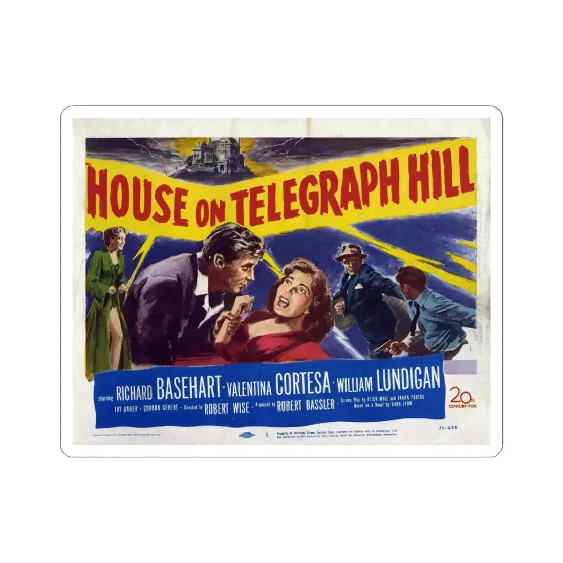 The House on Telegraph Hill 1951 v2 Movie Poster - STICKER Vinyl Kiss-Cut Decal 6 Inch White - The Sticker Space