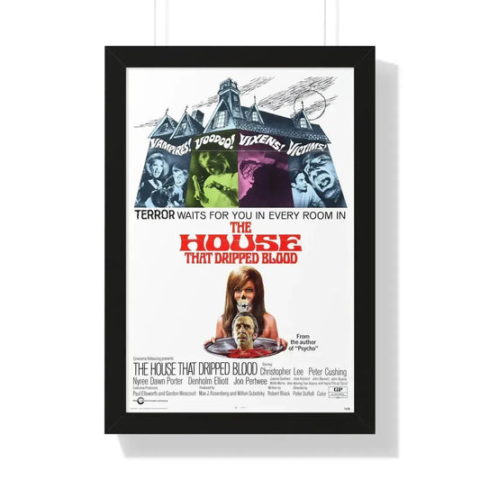 THE HOUSE THAT DRIPPED BLOOD 1971 - Framed Movie Poster 16″ x 24″ Black - The Sticker Space