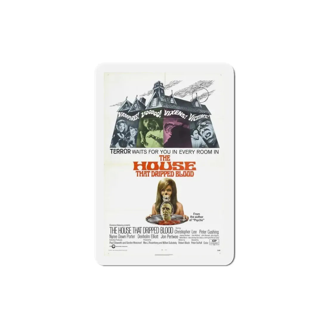 The House That Dripped Blood 1971 Movie Poster Refrigerator Magnet 3 Inch - The Sticker Space