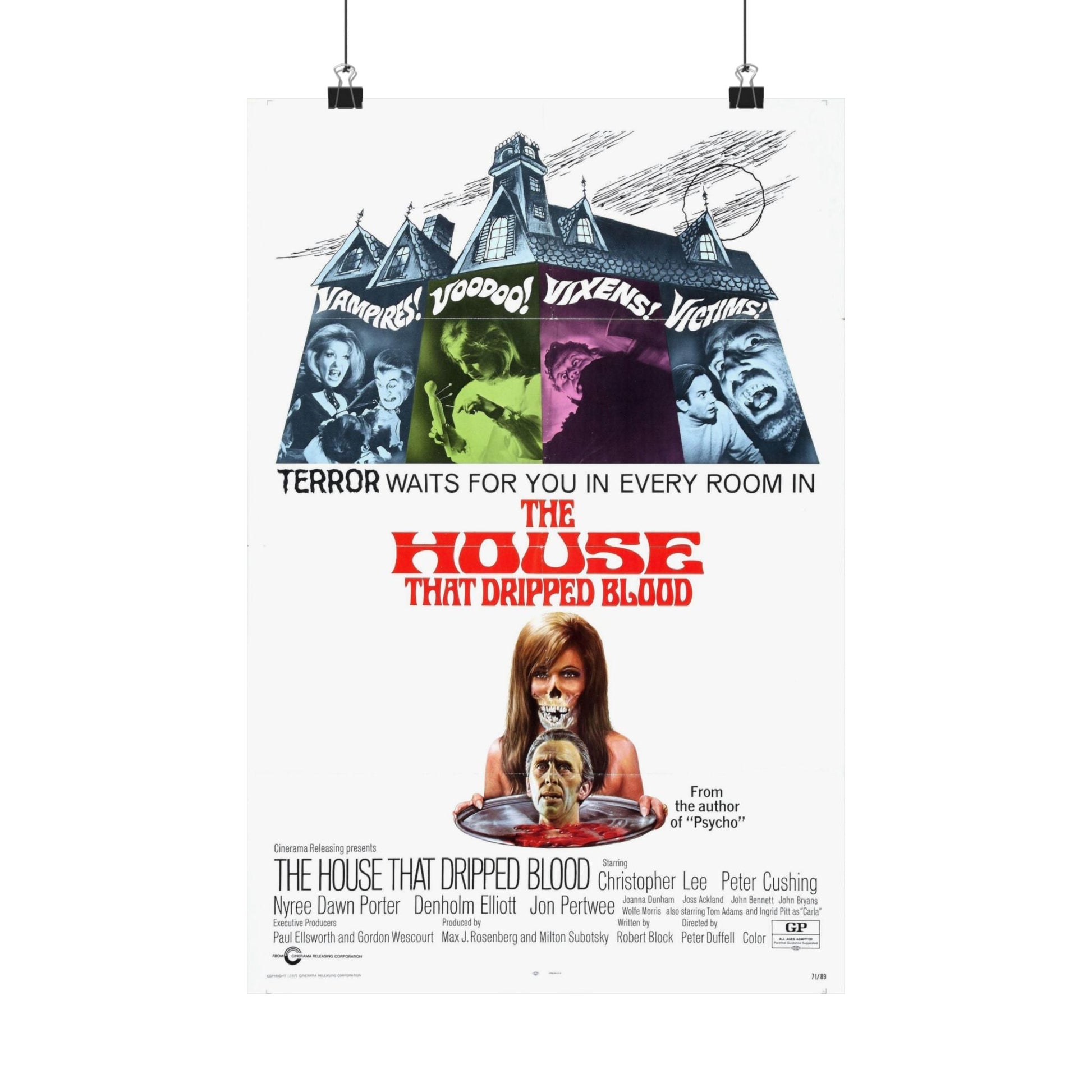 THE HOUSE THAT DRIPPED BLOOD 1971 - Paper Movie Poster-12″ x 18″-The Sticker Space