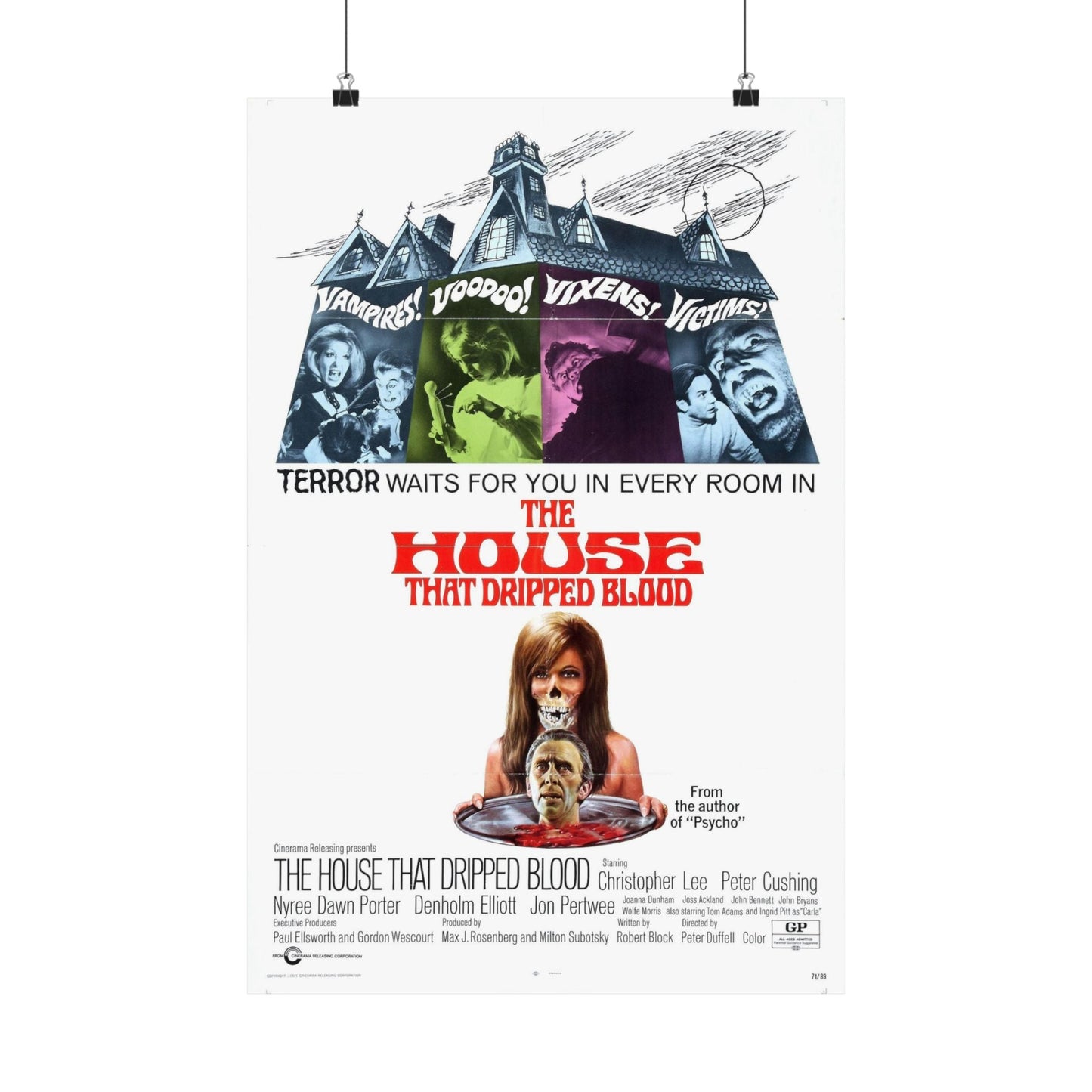 THE HOUSE THAT DRIPPED BLOOD 1971 - Paper Movie Poster-16″ x 24″-The Sticker Space