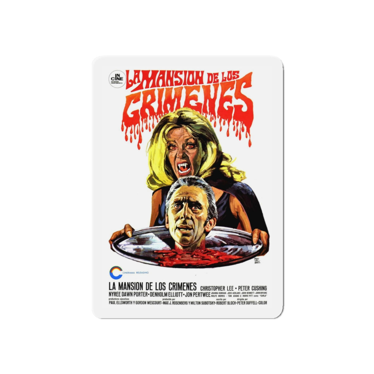 THE HOUSE THAT DRIPPED BLOOD (SPANISH) 1971 Movie Poster - Refrigerator Magnet-3" x 3"-The Sticker Space