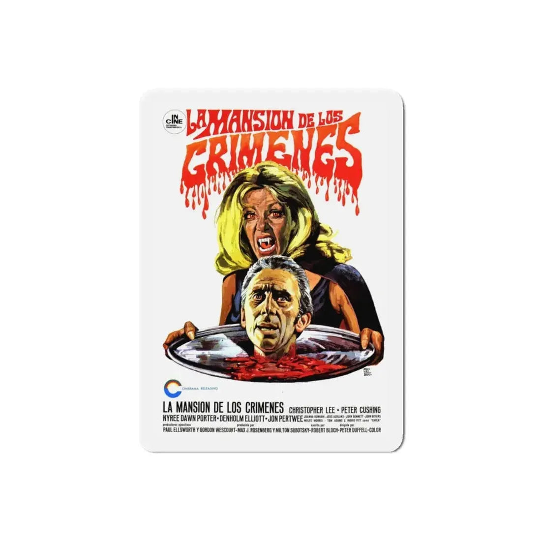 THE HOUSE THAT DRIPPED BLOOD (SPANISH) 1971 Movie Poster - Refrigerator Magnet 6 Inch Die-Cut - The Sticker Space