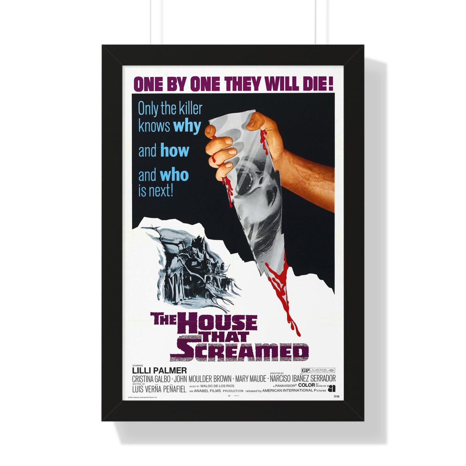 THE HOUSE THAT SCREAMED 1969 - Framed Movie Poster-16″ x 24″-The Sticker Space