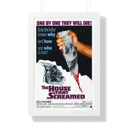 THE HOUSE THAT SCREAMED 1969 - Framed Movie Poster 16″ x 24″ White - The Sticker Space