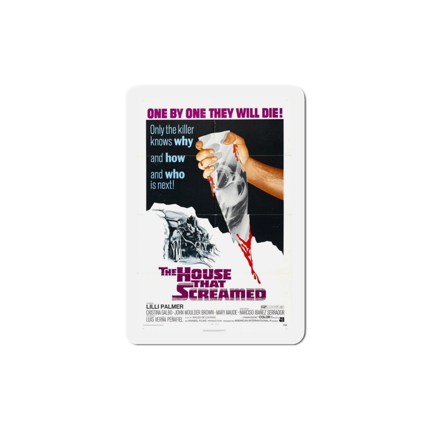 The House That Screamed 1971 Movie Poster Die-Cut Magnet-4" x 4"-The Sticker Space