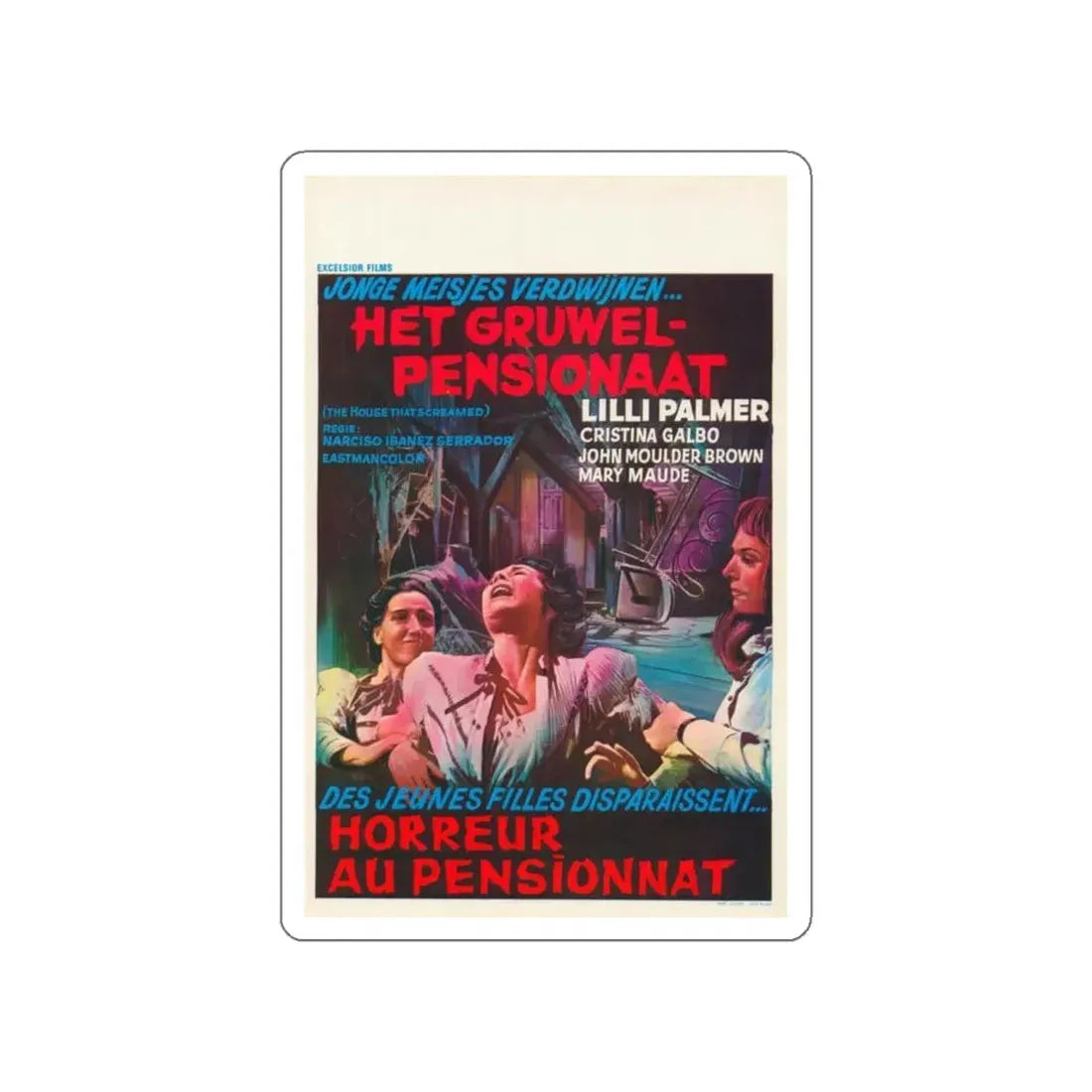 THE HOUSE THAT SCREAMED (BELGIAN) 1969 Movie Poster STICKER Vinyl Die-Cut Decal 5 Inch - The Sticker Space