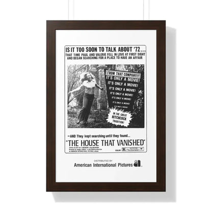 THE HOUSE THAT VANISHED 1973 - Framed Movie Poster 16″ x 24″ Walnut - The Sticker Space