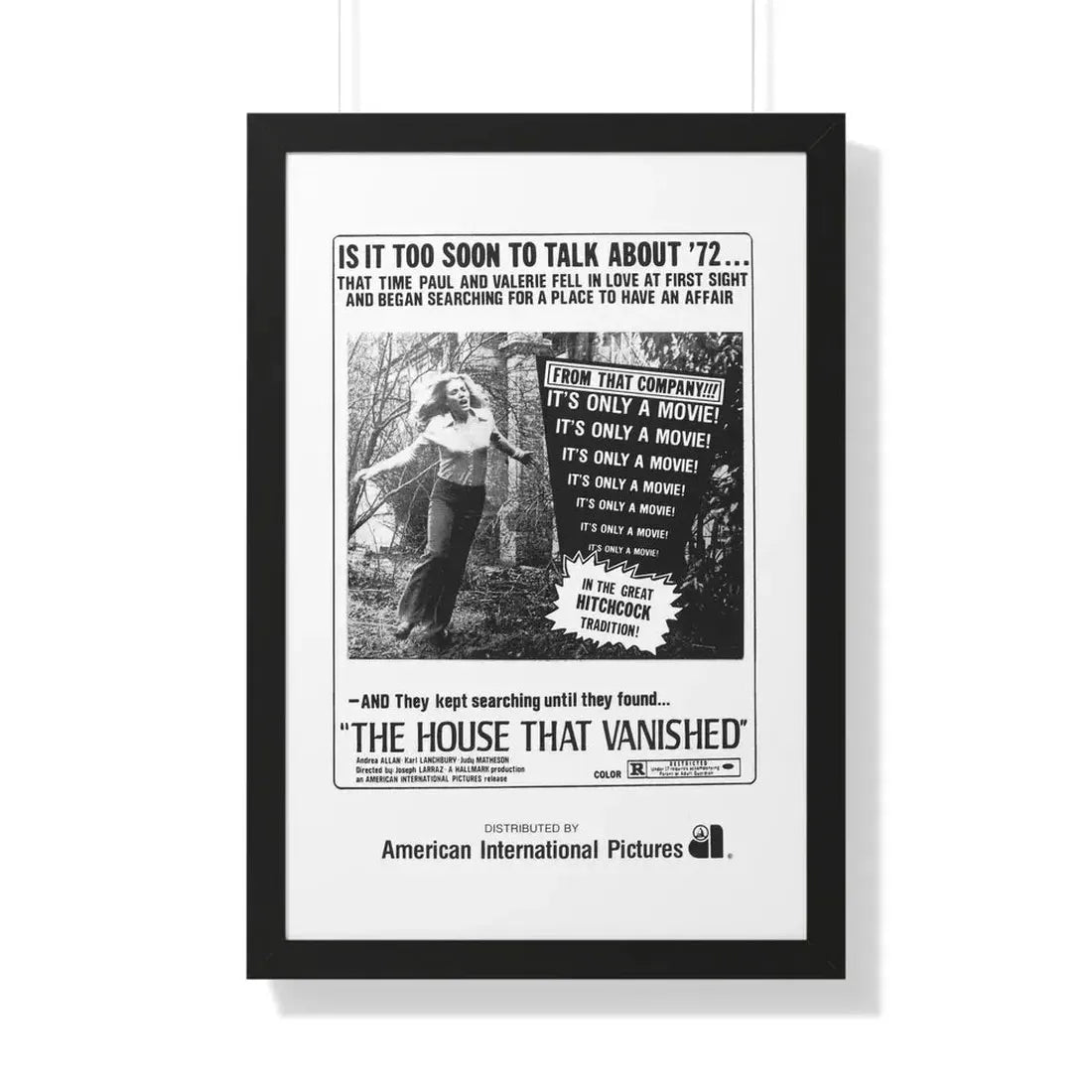 THE HOUSE THAT VANISHED 1973 - Framed Movie Poster 20" x 30" Black - The Sticker Space
