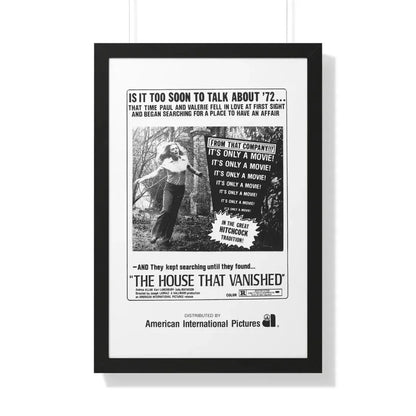 THE HOUSE THAT VANISHED 1973 - Framed Movie Poster 20" x 30" Black - The Sticker Space