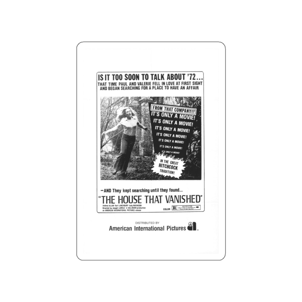 THE HOUSE THAT VANISHED 1973 Movie Poster STICKER Vinyl Die-Cut Decal-White-The Sticker Space