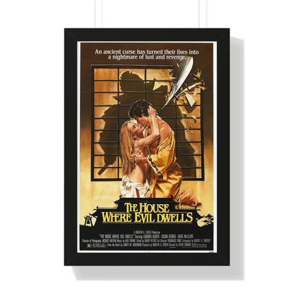 THE HOUSE WHERE EVIL DWELLS 1982 - Framed Movie Poster 16″ x 24″ Black - The Sticker Space