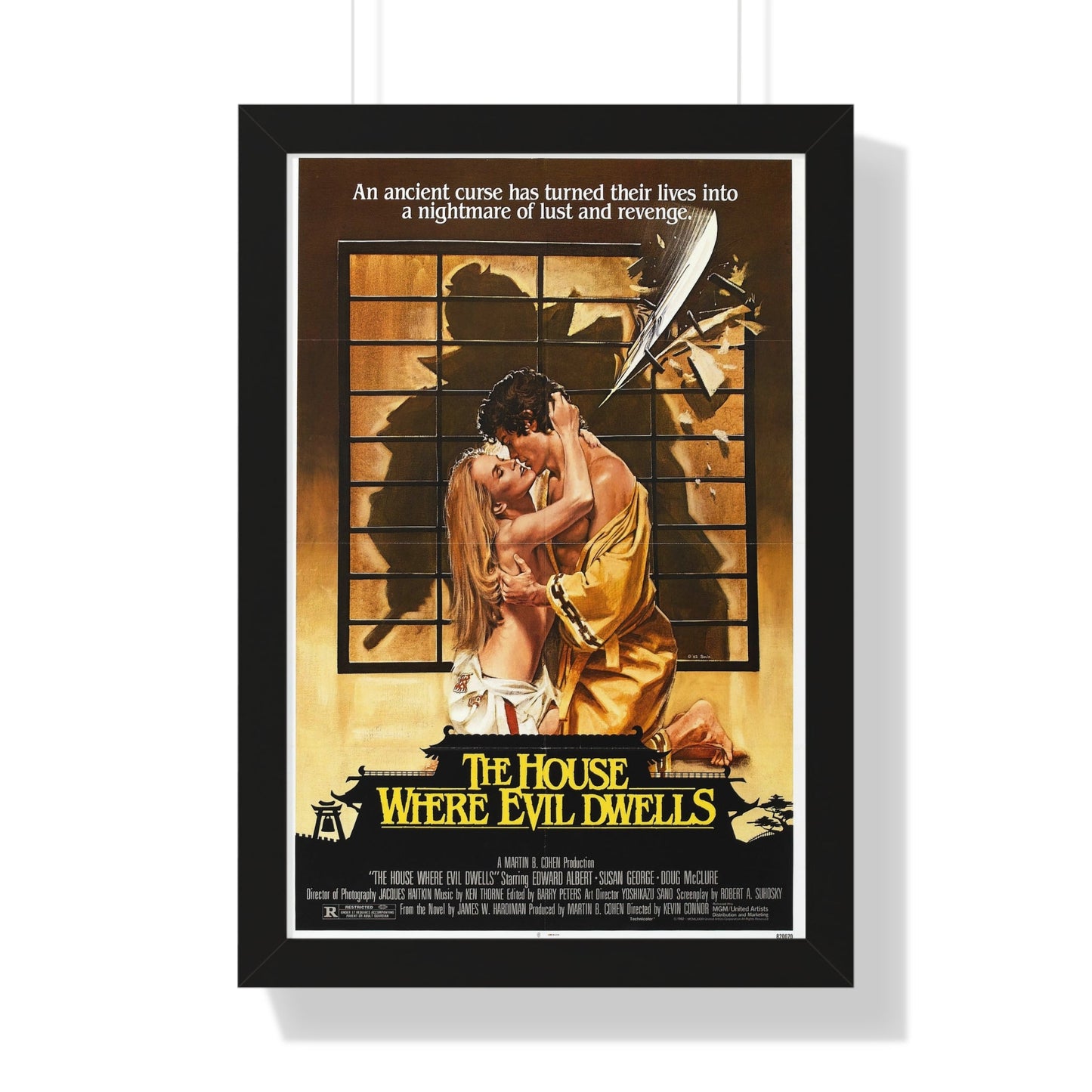 THE HOUSE WHERE EVIL DWELLS 1982 - Framed Movie Poster-16″ x 24″-The Sticker Space