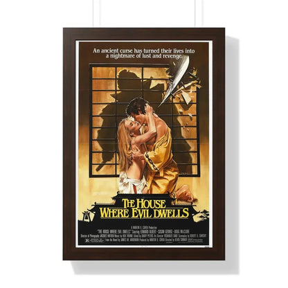 THE HOUSE WHERE EVIL DWELLS 1982 - Framed Movie Poster 16″ x 24″ Walnut - The Sticker Space