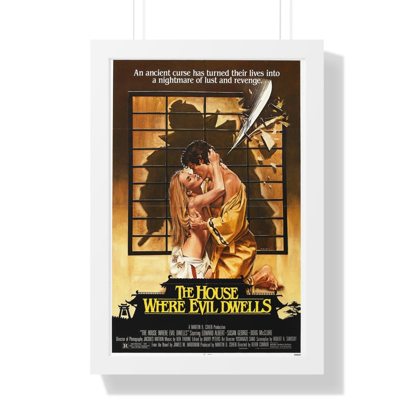 THE HOUSE WHERE EVIL DWELLS 1982 - Framed Movie Poster-16″ x 24″-The Sticker Space