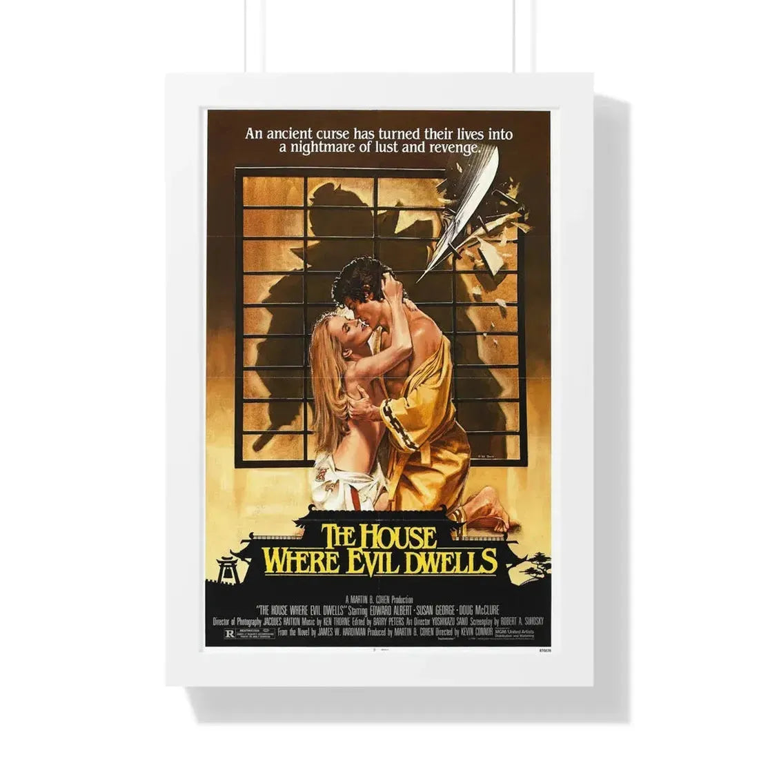THE HOUSE WHERE EVIL DWELLS 1982 - Framed Movie Poster 16″ x 24″ White - The Sticker Space