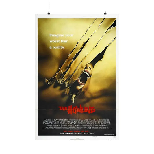 THE HOWLING 1981 - Paper Movie Poster 24″ x 36″ Matte - The Sticker Space