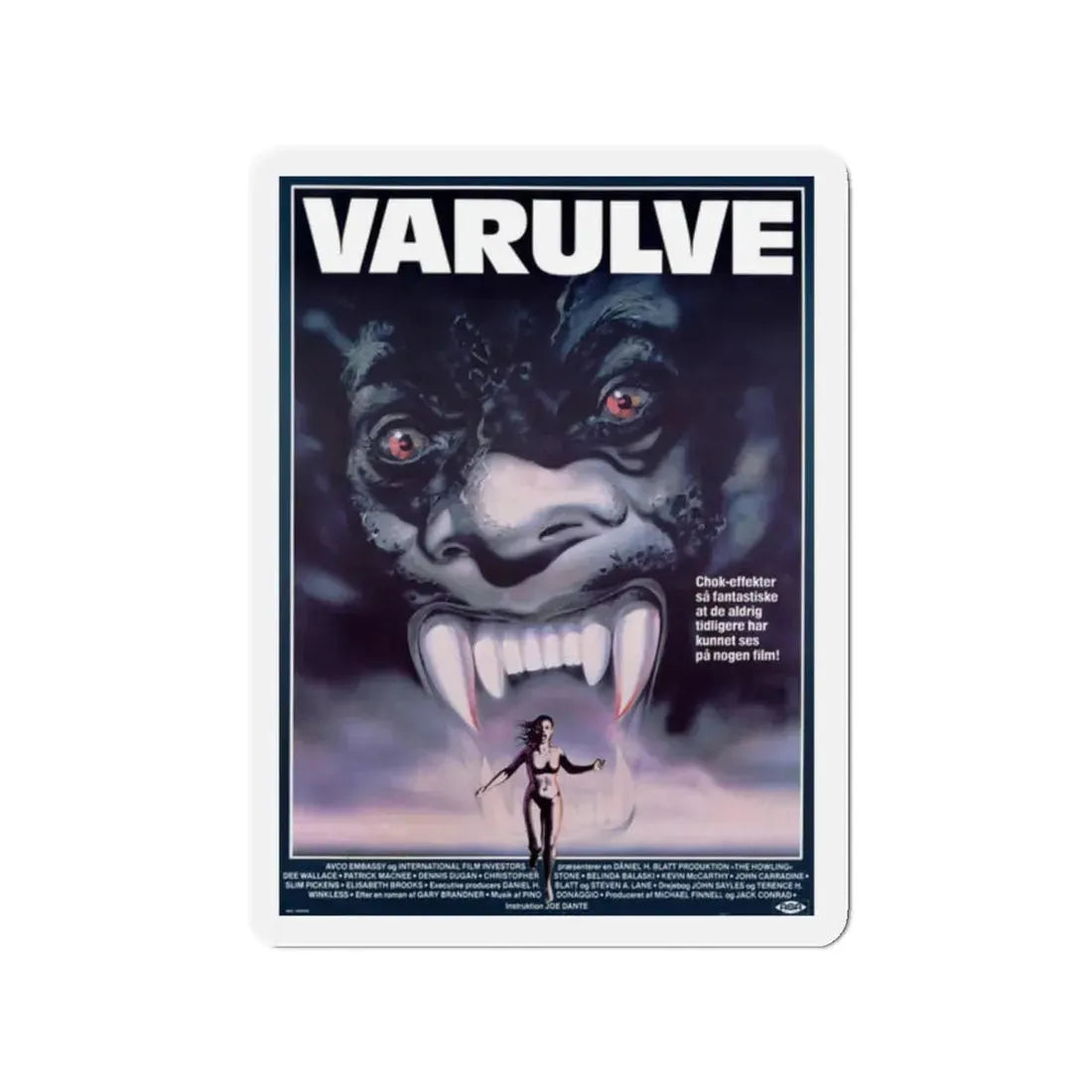 THE HOWLING (DANISH) 1981 Movie Poster - Refrigerator Magnet 2 Inch Die-Cut - The Sticker Space