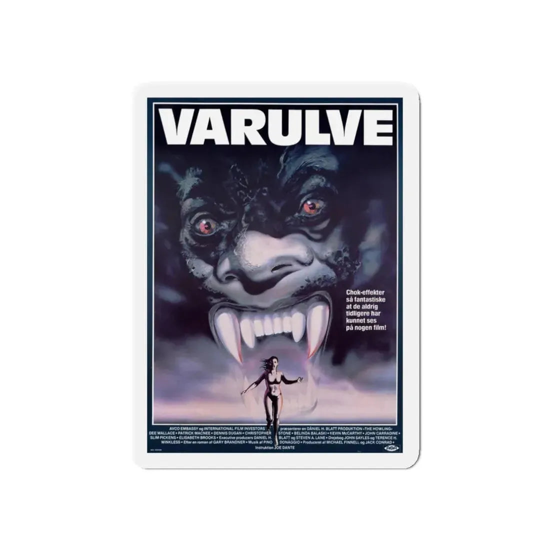 THE HOWLING (DANISH) 1981 Movie Poster - Refrigerator Magnet 3 Inch Die-Cut - The Sticker Space