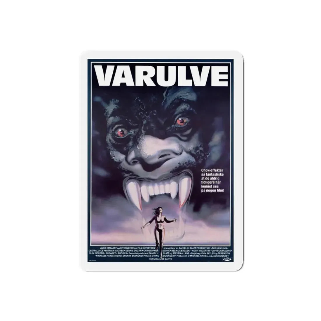 THE HOWLING (DANISH) 1981 Movie Poster - Refrigerator Magnet 4 Inch Die-Cut - The Sticker Space