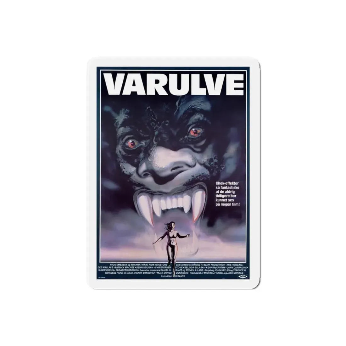 THE HOWLING (DANISH) 1981 Movie Poster - Refrigerator Magnet 6 Inch Die-Cut - The Sticker Space