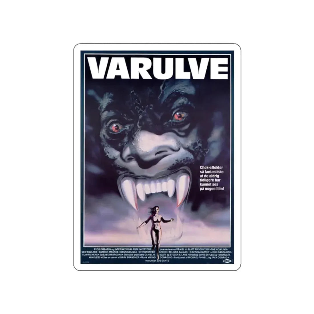 THE HOWLING (DANISH) 1981 Movie Poster STICKER Vinyl Die-Cut Decal 2 Inch - The Sticker Space