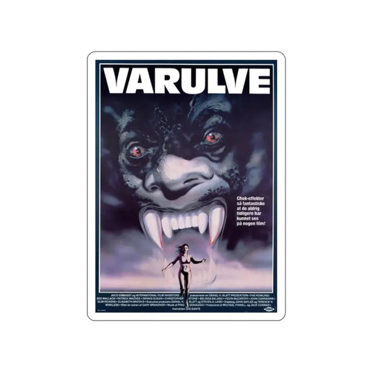 THE HOWLING (DANISH) 1981 Movie Poster STICKER Vinyl Die-Cut Decal 2 Inch - The Sticker Space