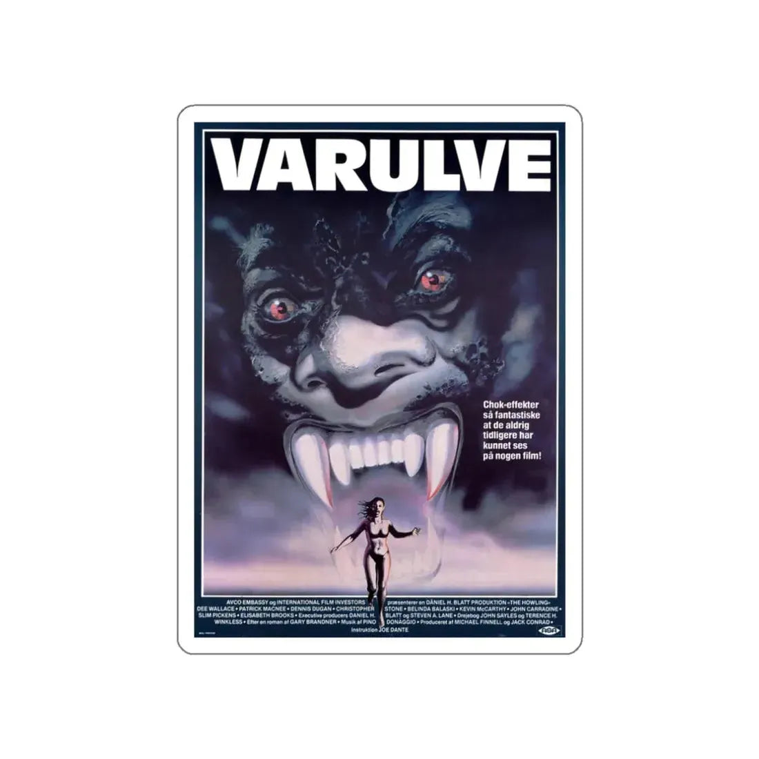 THE HOWLING (DANISH) 1981 Movie Poster STICKER Vinyl Die-Cut Decal 3 Inch - The Sticker Space