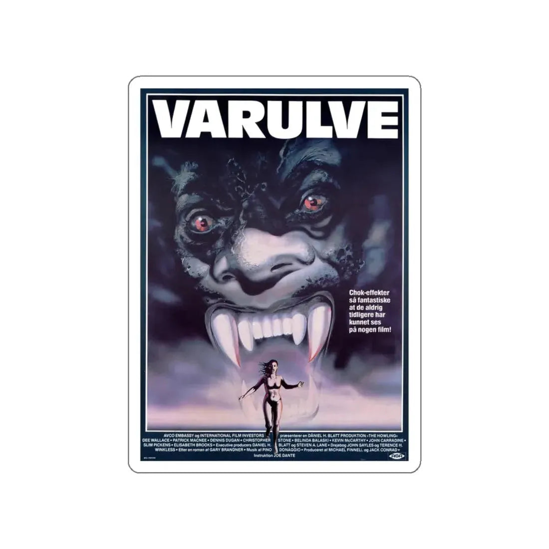 THE HOWLING (DANISH) 1981 Movie Poster STICKER Vinyl Die-Cut Decal 5 Inch - The Sticker Space