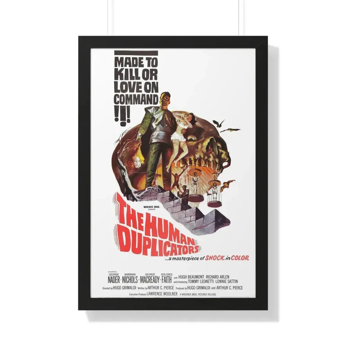 THE HUMAN DUPLICATORS 1965 - Framed Movie Poster 20" x 30" Black - The Sticker Space