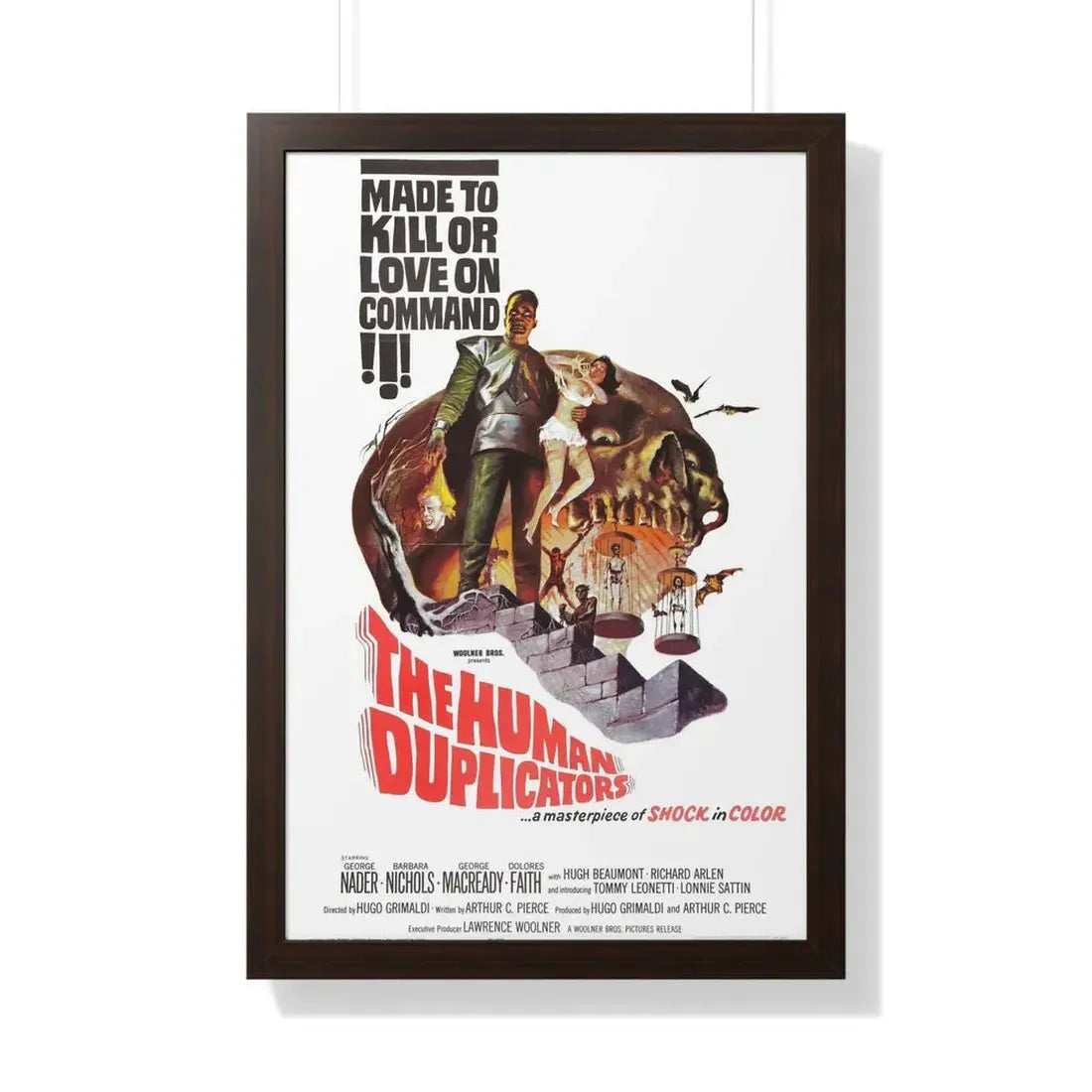 THE HUMAN DUPLICATORS 1965 - Framed Movie Poster 20" x 30" Walnut - The Sticker Space