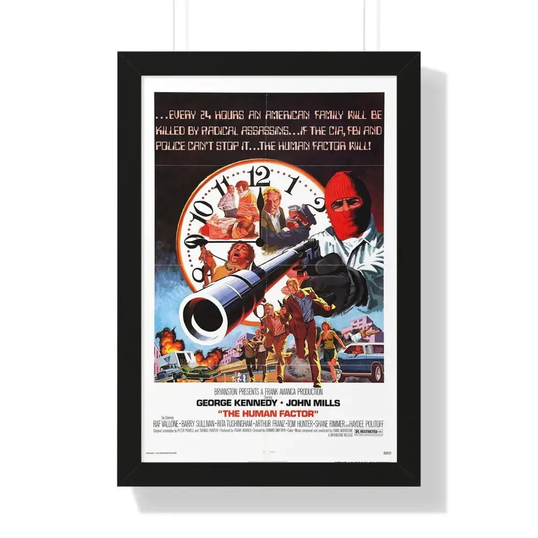 THE HUMAN FACTOR 1979 - Framed Movie Poster 16″ x 24″ Black - The Sticker Space