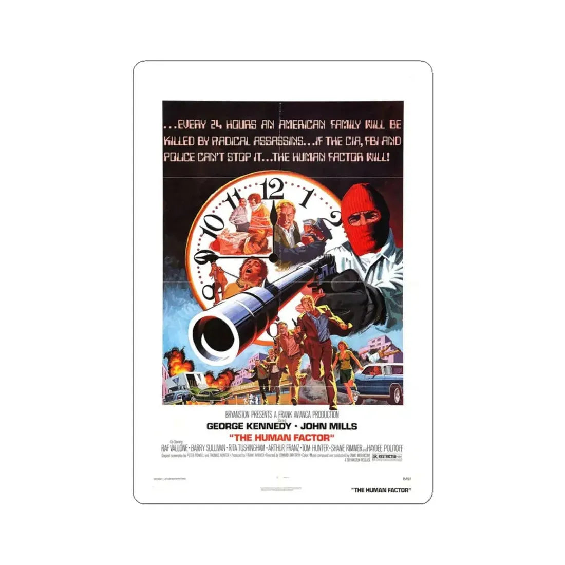 THE HUMAN FACTOR 1979 Movie Poster - STICKER Vinyl Kiss-Cut Decal 4 Inch White - The Sticker Space