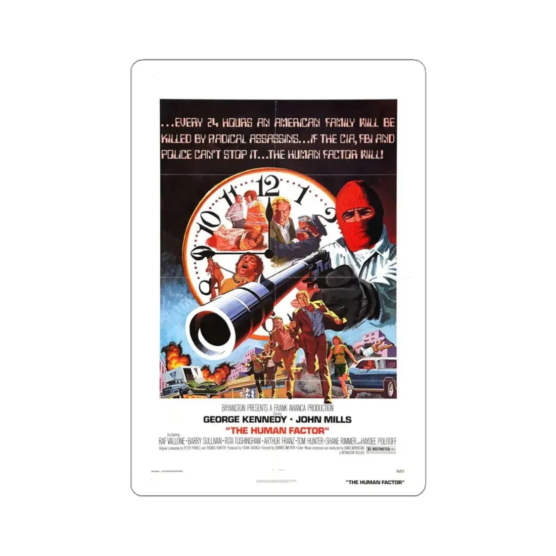 THE HUMAN FACTOR 1979 Movie Poster - STICKER Vinyl Kiss-Cut Decal 6 Inch White - The Sticker Space