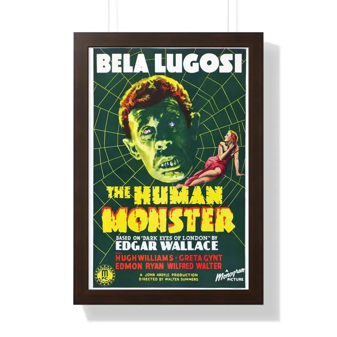 THE HUMAN MONSTER (2) 1939 - Framed Movie Poster 16″ x 24″ Walnut - The Sticker Space