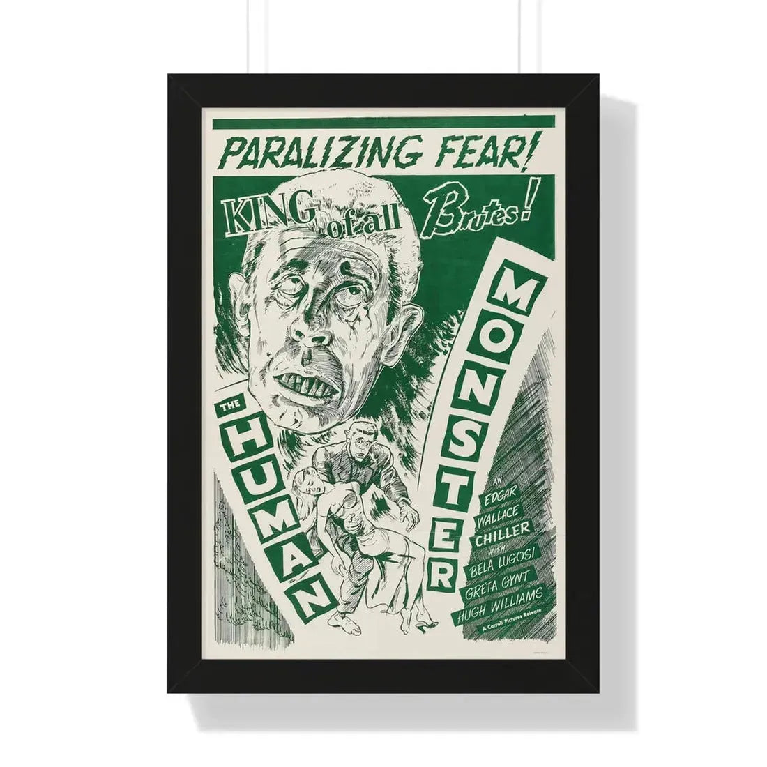 THE HUMAN MONSTER (3) 1939 - Framed Movie Poster 16″ x 24″ Black - The Sticker Space