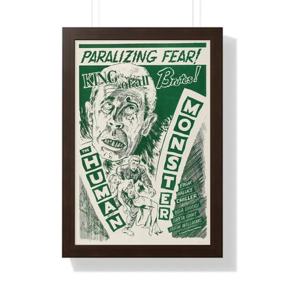THE HUMAN MONSTER (3) 1939 - Framed Movie Poster 16″ x 24″ Walnut - The Sticker Space