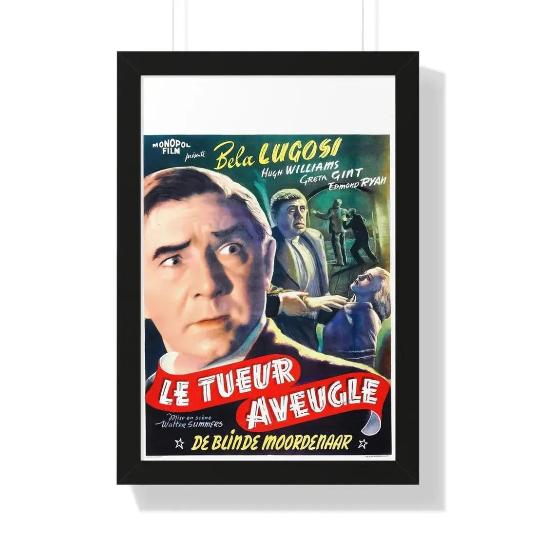 THE HUMAN MONSTER (BELGIAN) 1939 - Framed Movie Poster 16″ x 24″ Black - The Sticker Space