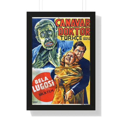 THE HUMAN MONSTER (TURKEY) 1939 - Framed Movie Poster 16″ x 24″ Black - The Sticker Space