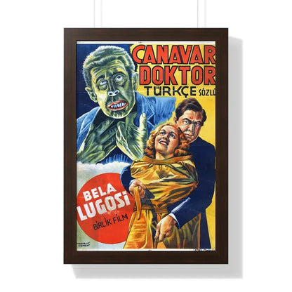THE HUMAN MONSTER (TURKEY) 1939 - Framed Movie Poster 16″ x 24″ Walnut - The Sticker Space