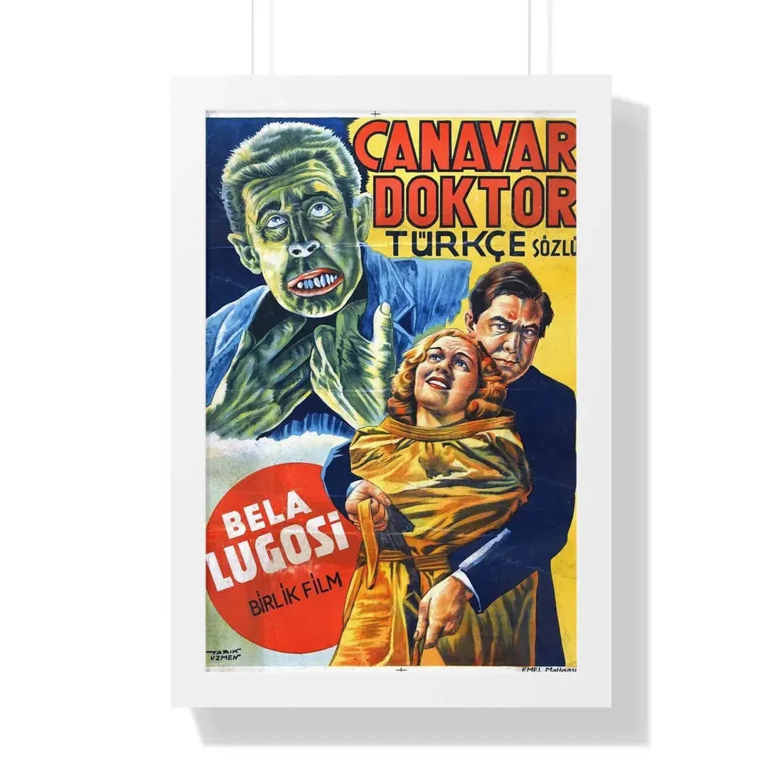 THE HUMAN MONSTER (TURKEY) 1939 - Framed Movie Poster 16″ x 24″ White - The Sticker Space