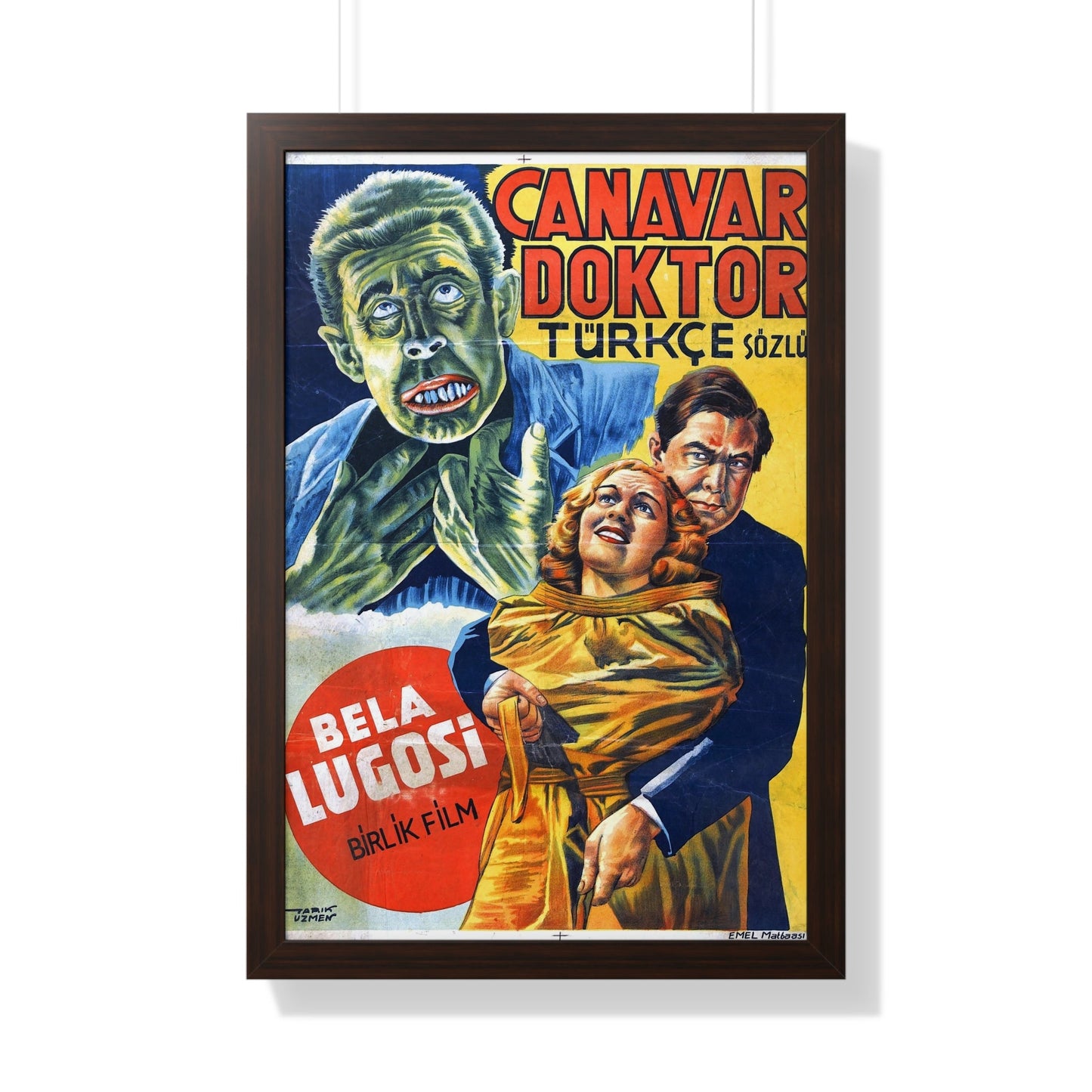 THE HUMAN MONSTER (TURKEY) 1939 - Framed Movie Poster-20" x 30"-The Sticker Space